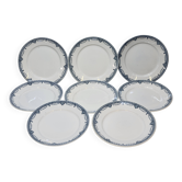 8 Anciennes Assiettes Plates St Amand Modèle Turgot Art Déco