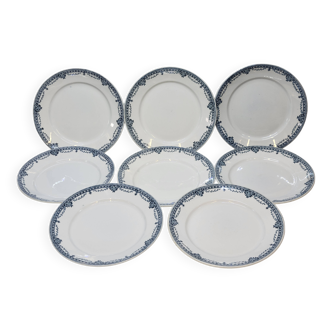 8 Anciennes Assiettes Plates St Amand Modèle Turgot Art Déco