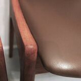 Paire de chaises de salle à manger KS Mobler en teck massif et cuir, années 1960