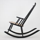 1960s Varjosen Puunjalostus Beech Rocking Chair, Finland