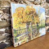 Old garden painting Gourbesville Normandy