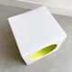 Vintage pop art cube vase / bowl white and green