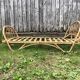 Old bed basket 1 person curved rattan 60s vintage