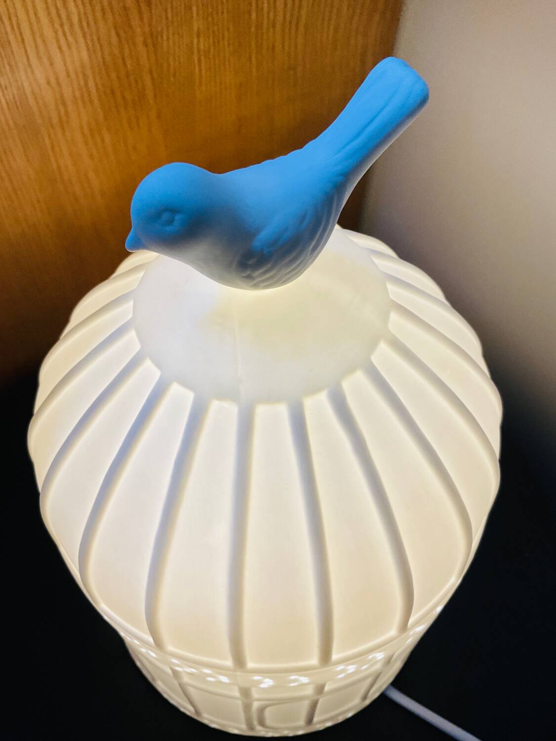 Lampe cage en porcelaine