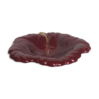 Flat ceramic burgundy vallauris