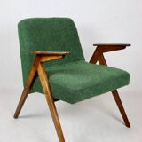 Fauteuil en tissu vert par Józef Chierowski, années 1970