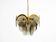 60s large brass ceiling chandelier with large round glass plates