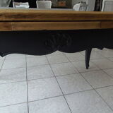 Vintage italian oak table with 2 extensions
