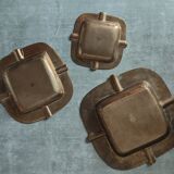 Trio of stackable brass ashtrays