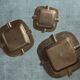 Trio of stackable brass ashtrays