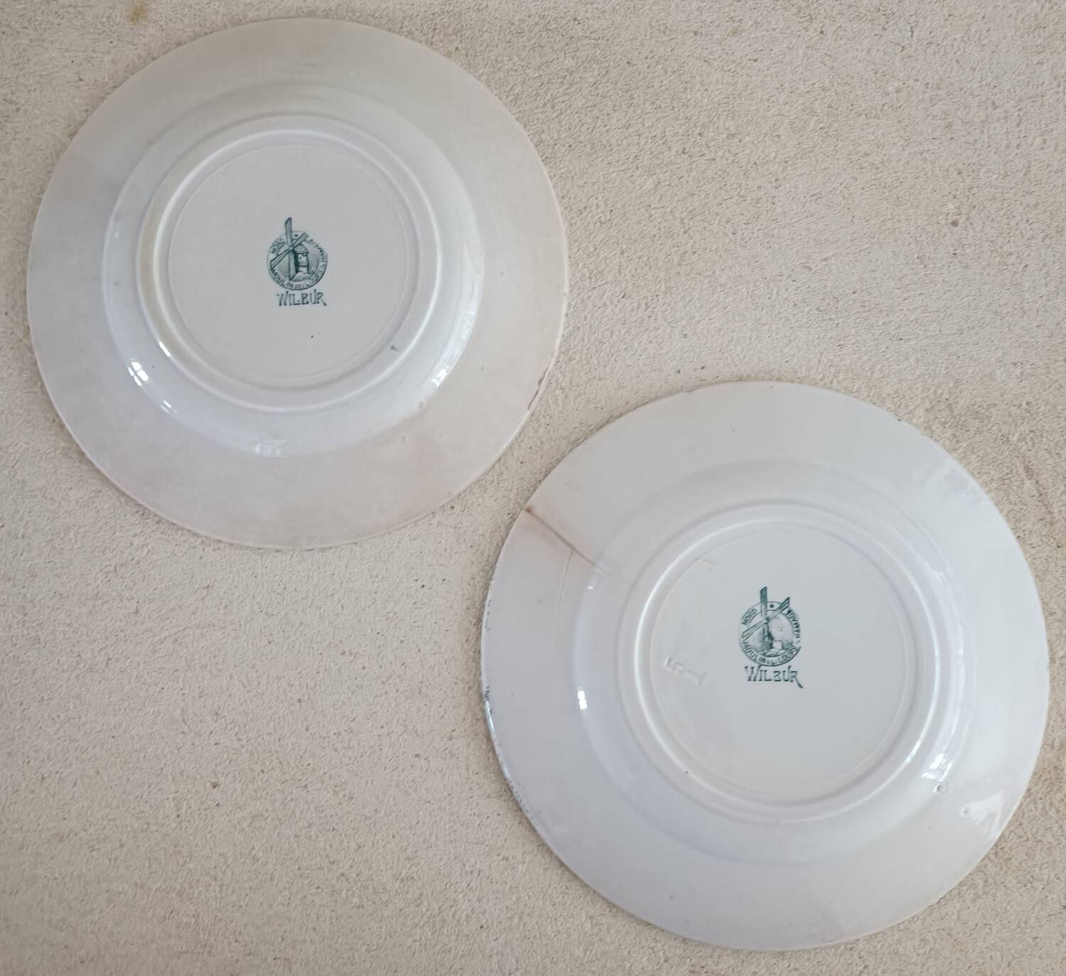 2 iron earthenware plates Moulin des Loups and Hamage