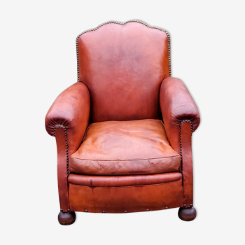 Leather club armchair back mustache from the 30s