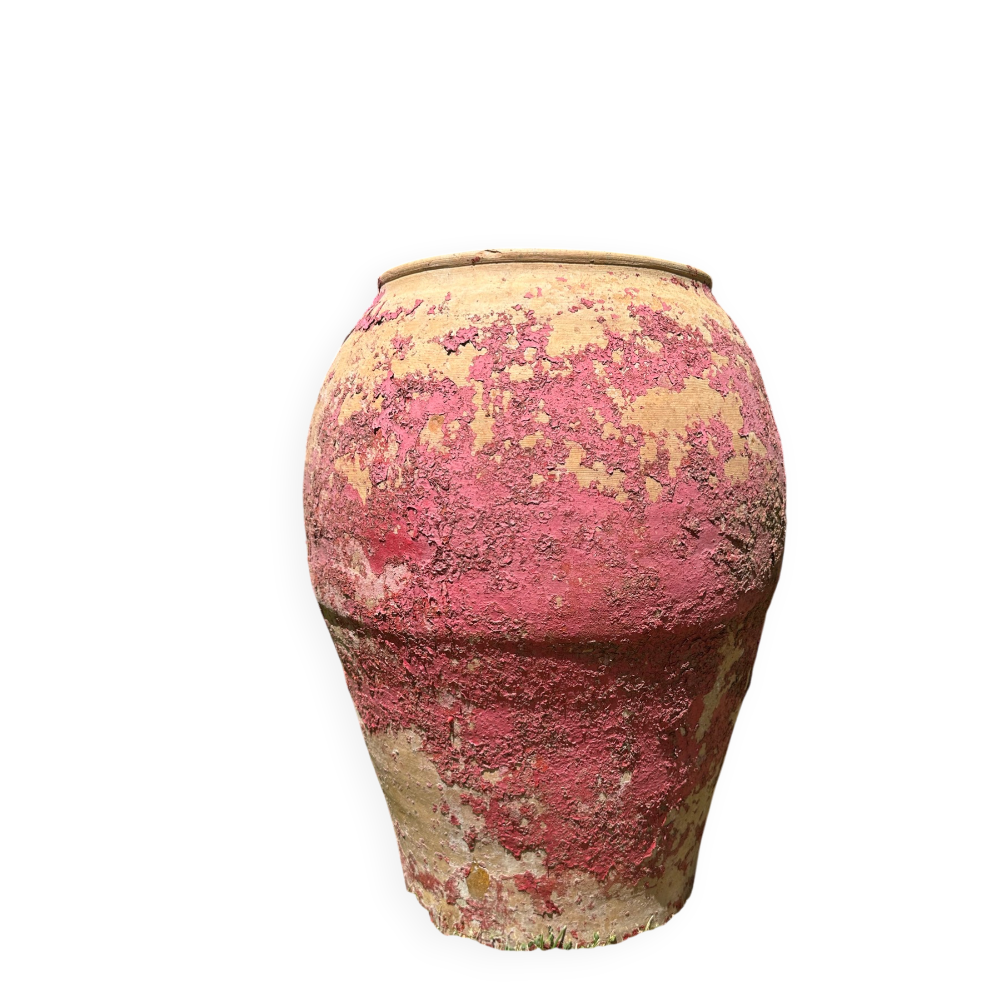 Ancient terracotta pottery jar from the 19th century.