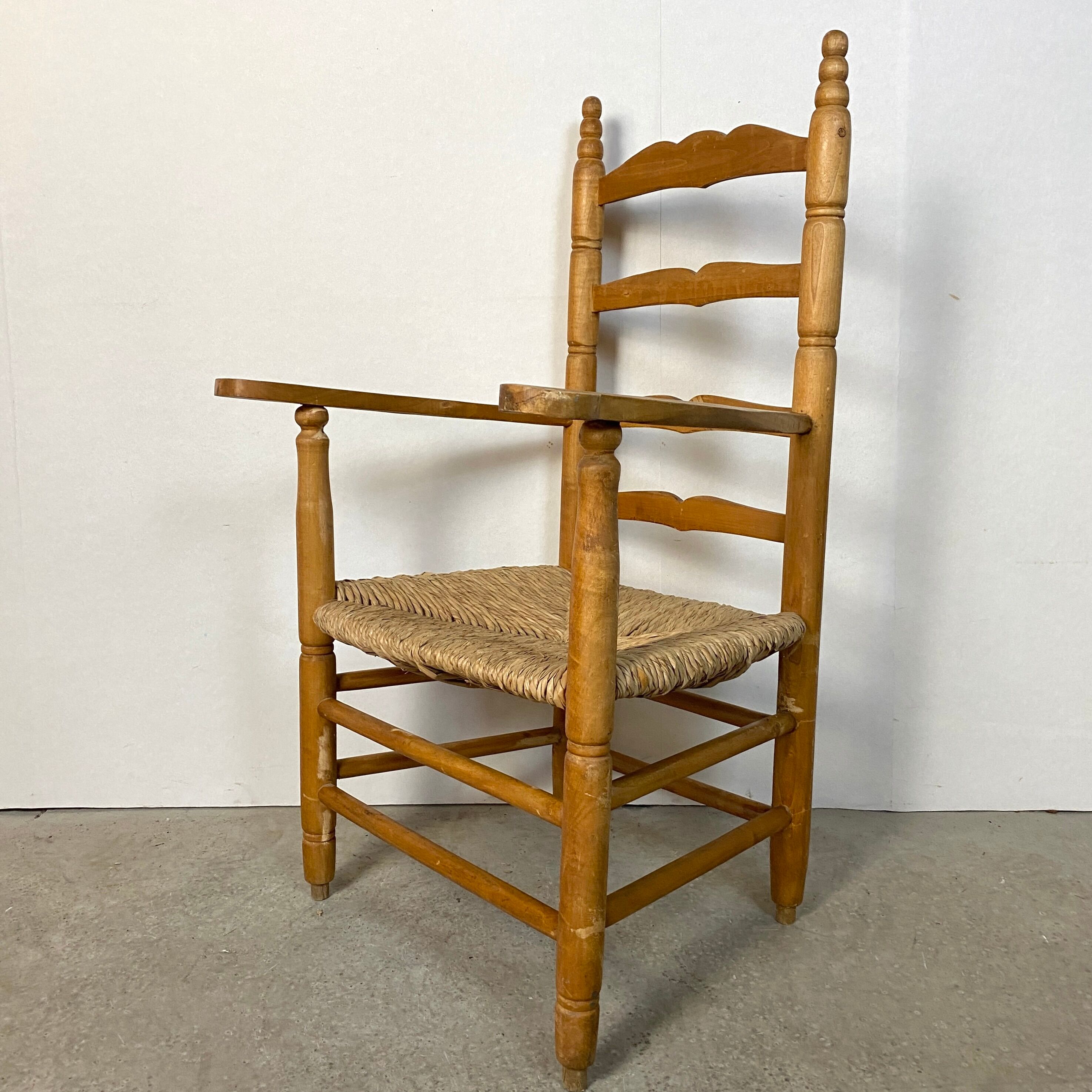 Country straw armchair