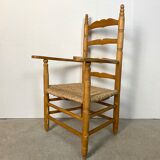 Country straw armchair