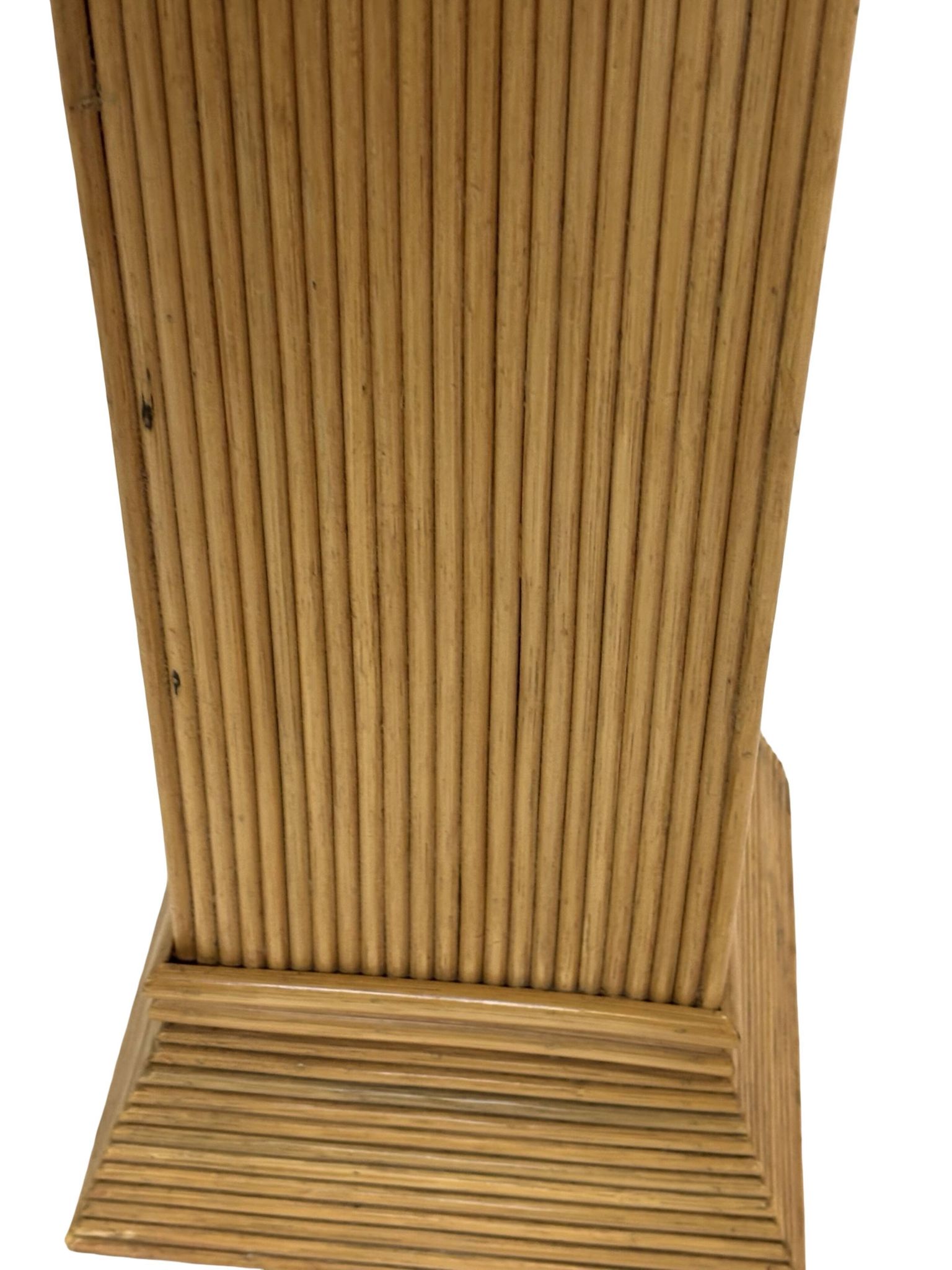 Vintage column vase in rattan, boho bamboo pillar from the 70s, McGuire in rattan.