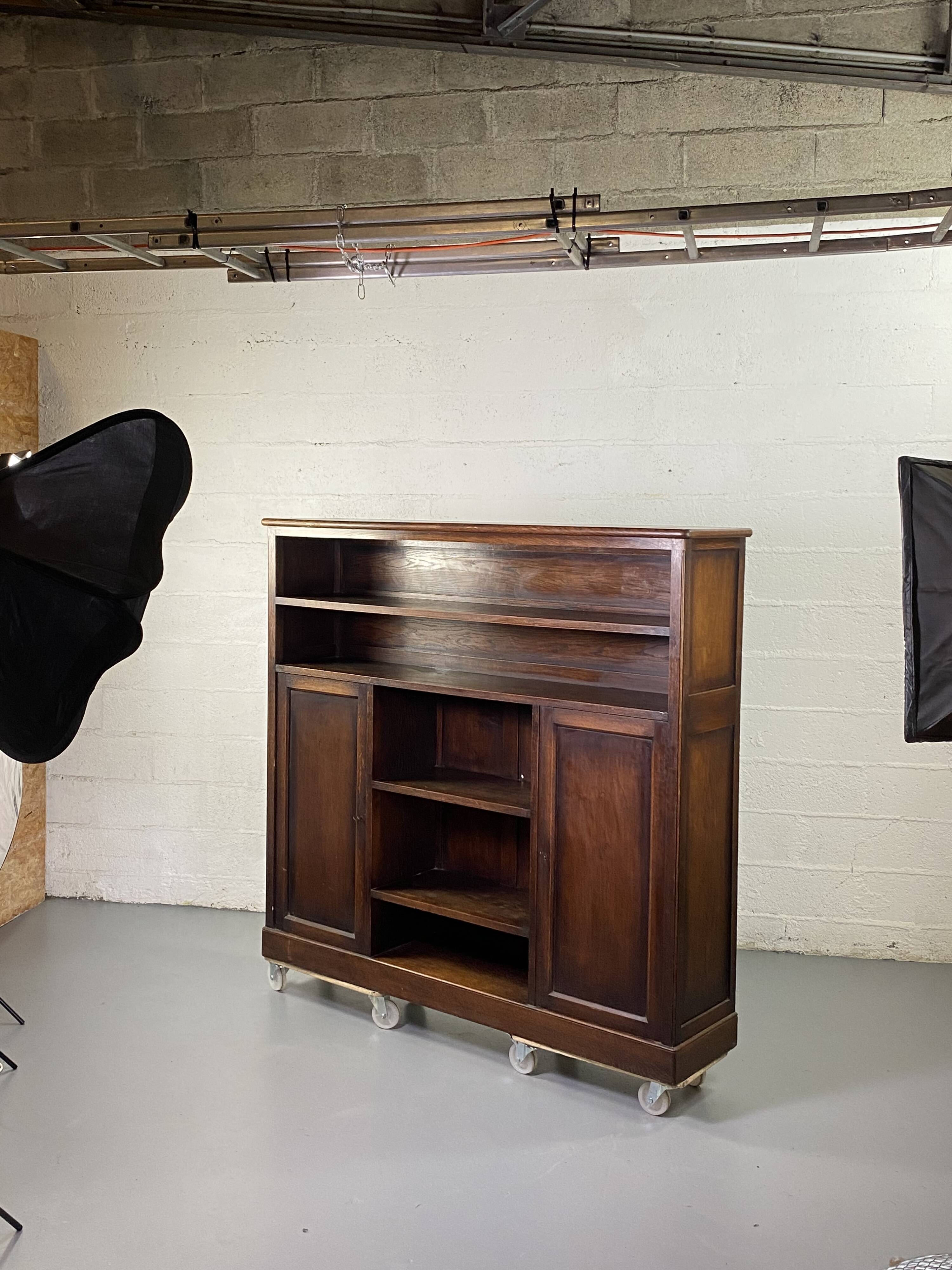 Large vintage wooden bookcase