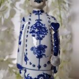 Pair of vintage Chinese blue and white porcelain figurines depicting
