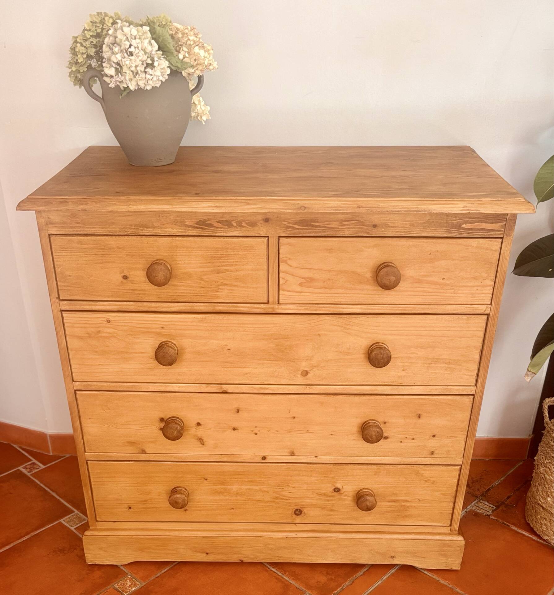 Vintage Solid Pine Commode Restored - Rustic Elegance