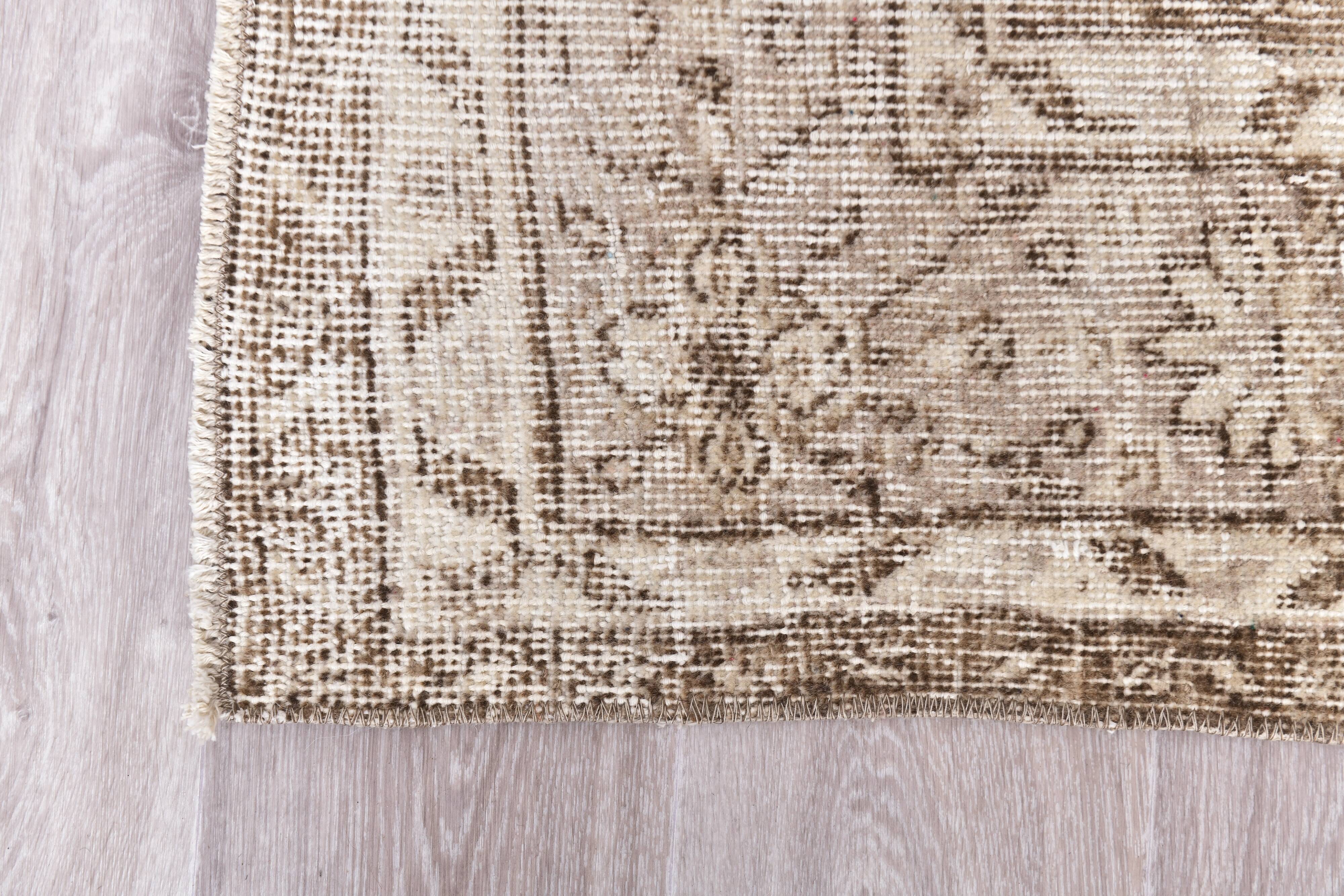 7x10 Beige & Brown Floral Vintage Rug 210x308Cm SK 240522