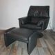 Fauteuil et ottoman cuir Leolux par Axel van Enthoven