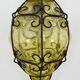 Vintage Italian wall light in transparent yellow blown glass and wrought iron. 70s 80s