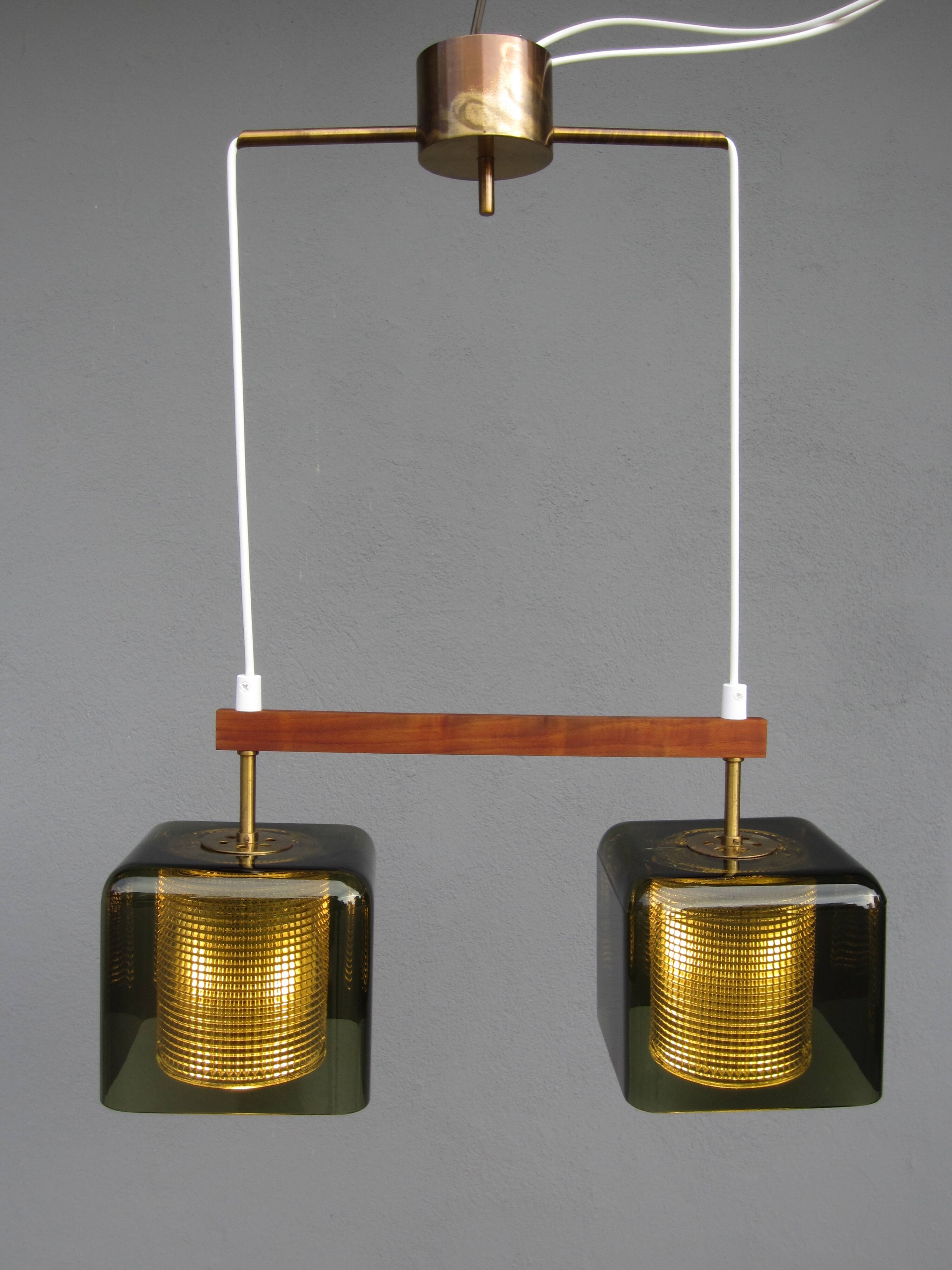 Scandinavian glass pendant lamp Carl Fagerlund for Orrefors