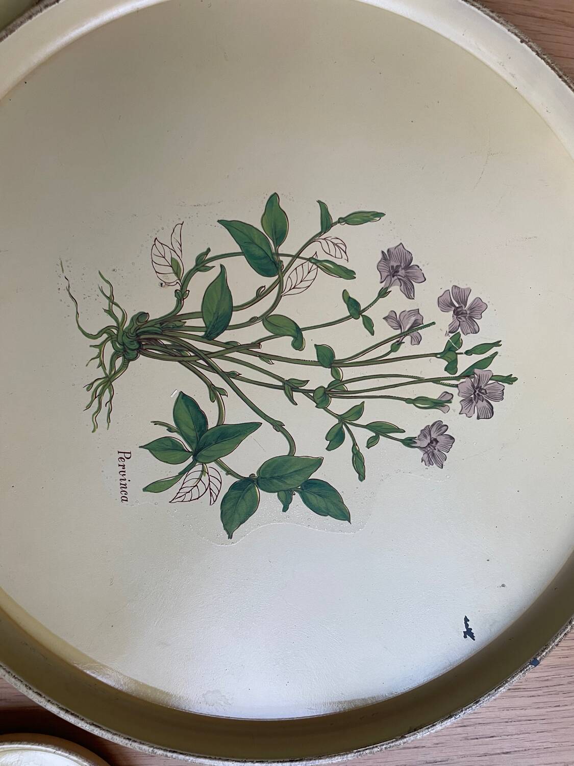 Vintage tray and under glass