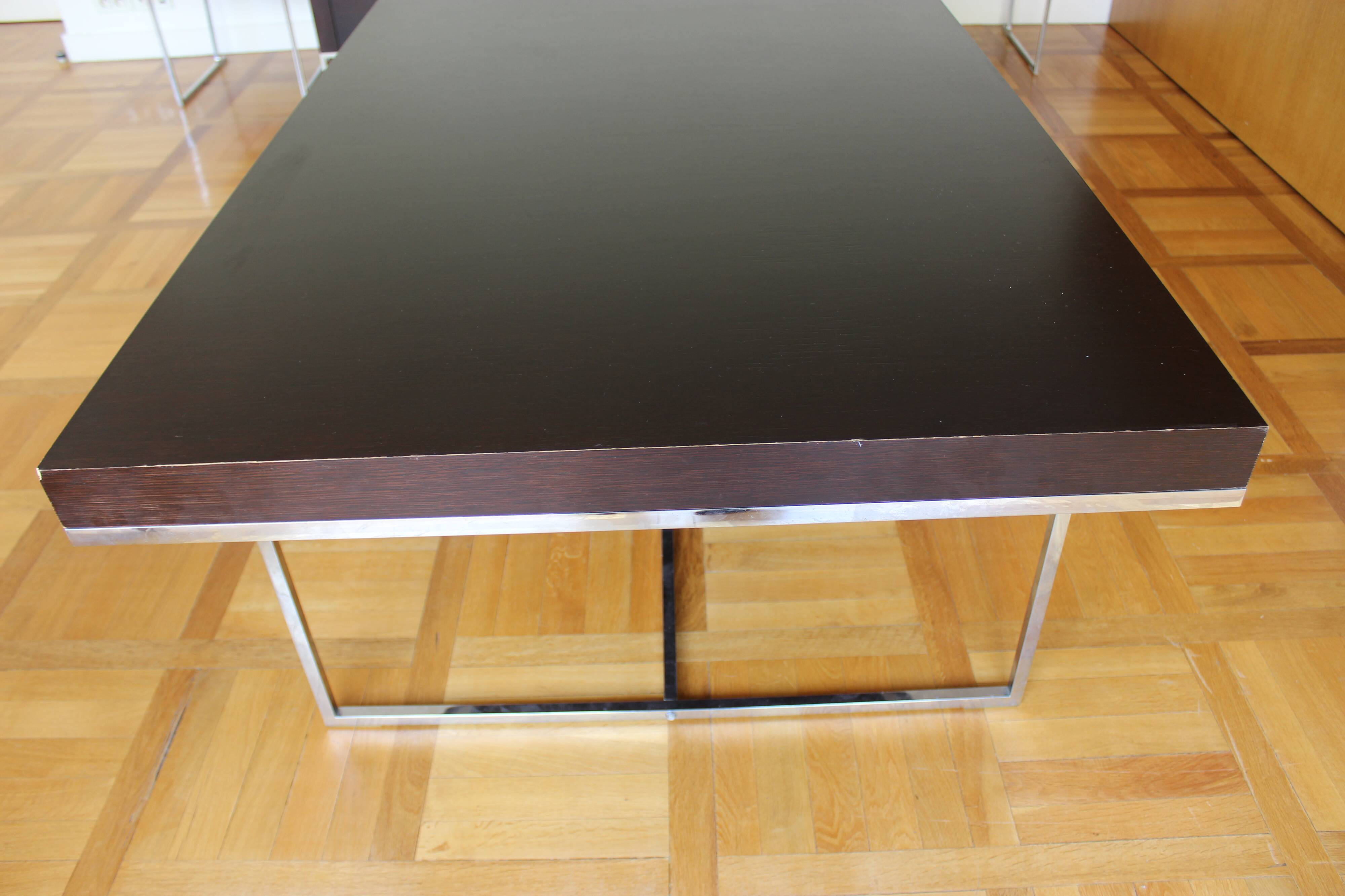 B&B Italia Maxalto - Athos table in wenge, chrome legs - design by Paola Piva.