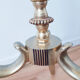 Tripod floor lamp in gilded brass, pleated lampshade, Louis XV style