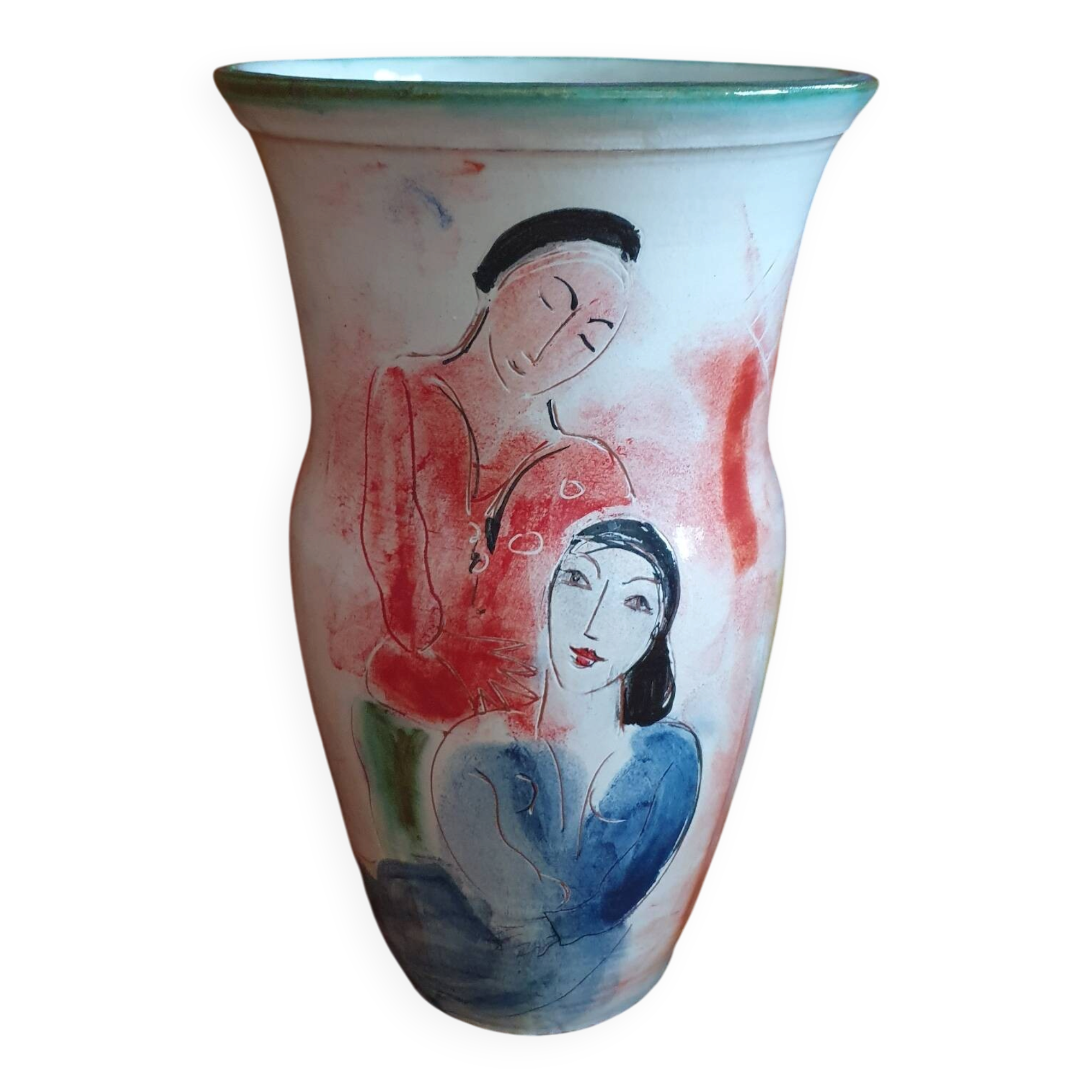 Beautiful vase by the ceramicists Pierre and Florence Scheyvaerts in Thoiras.