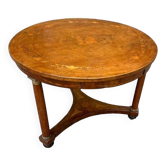 Table empire ronde ancienne marquetée du début du XIXe siècle
