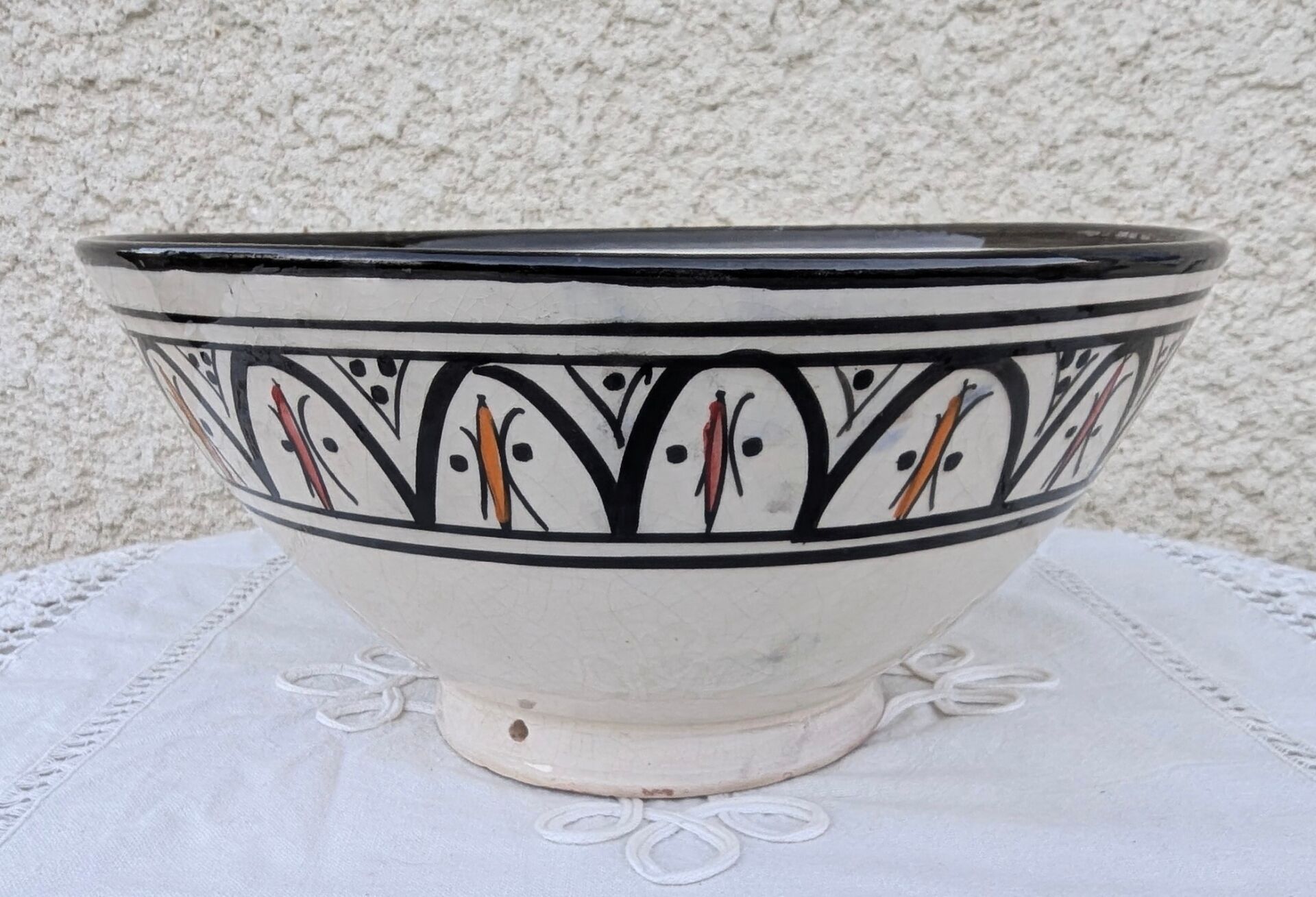 Large Ceramic Salad Bowl SAFI Morocco XXL 29cm Berber Pottery Zouak Tra