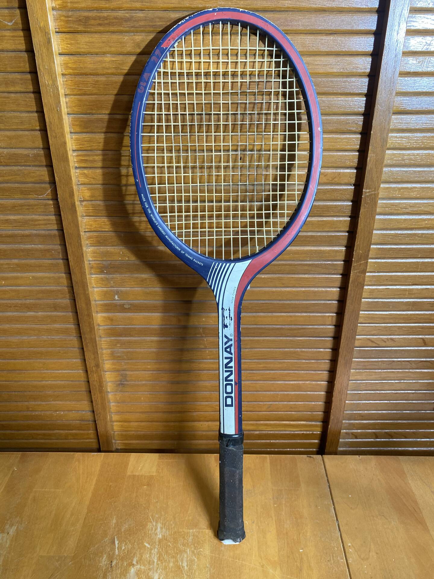Vintage DONNAY GLM 27 Wooden Tennis Racket + Sports Cover #E2