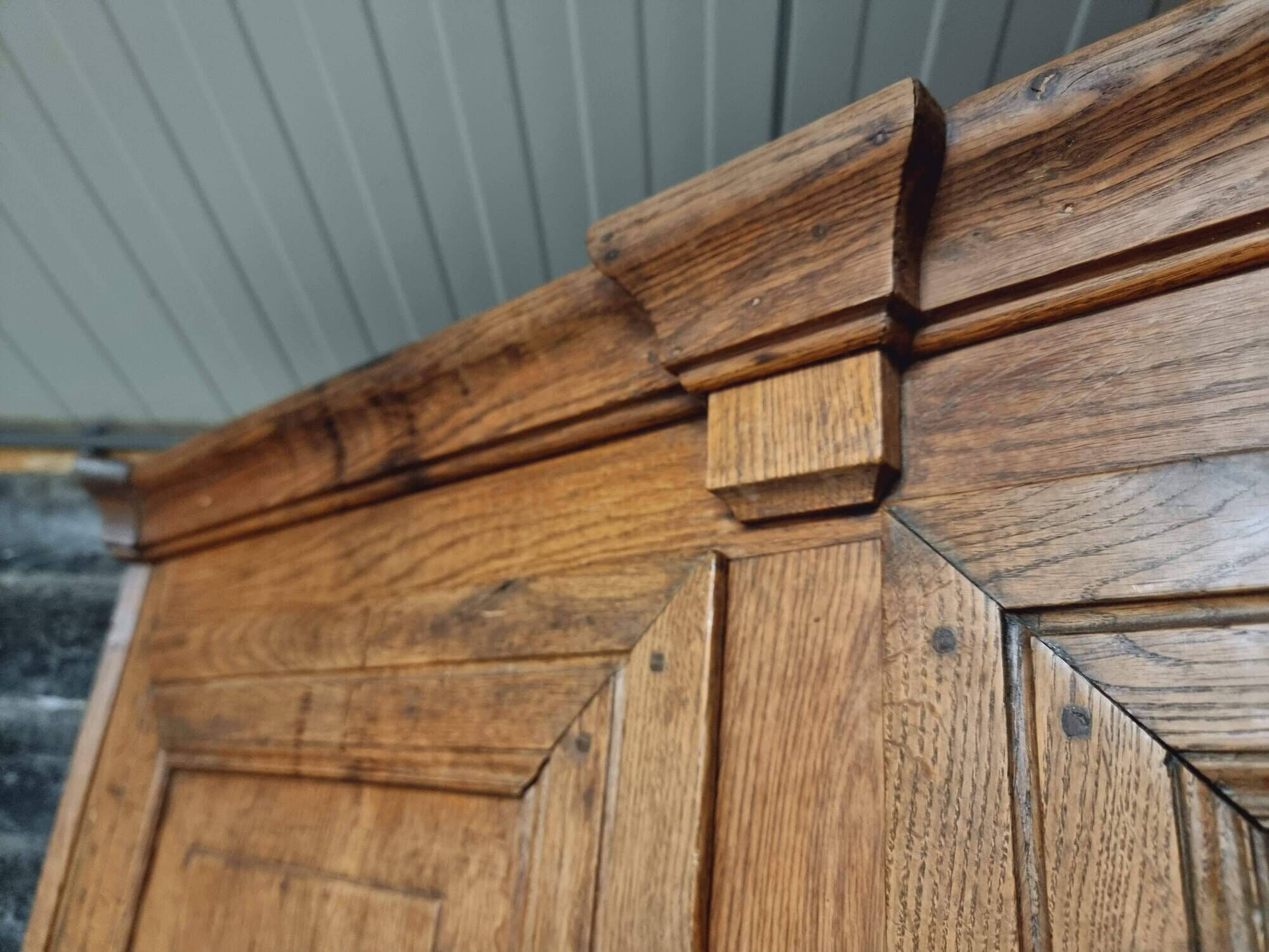 Antique cabinet door furniture panel oak 19th century 140x193cm