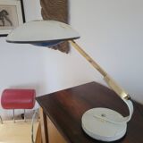 Lampe Ferdinand Solere avec son réflecteur bleu, années 50