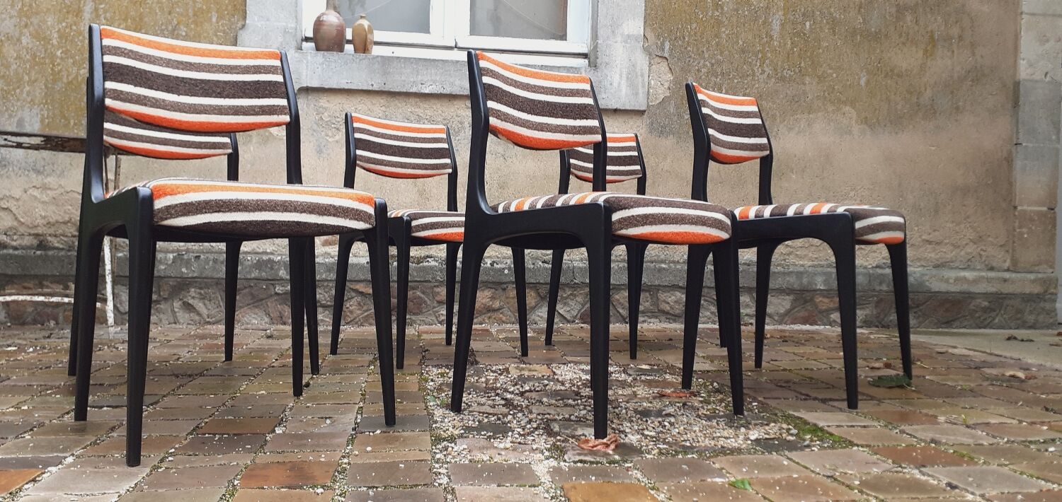 6 vintage Scandinavian chairs year 70