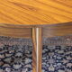 able to eat vintage round in formica imitation teak, with hidden extension, Scandinavian style