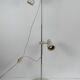 Vintage adjustable floor lamp, chrome and pressed moulded beige ABS, France 1970.