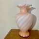 Large vintage Italian swirly pink Murano glass vase from the 70s