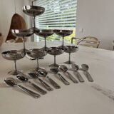 8 ice cream cups and spoons 80s design letang remy
