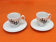Set of 2 Guy Degrenne porcelain coffee cups with saucers