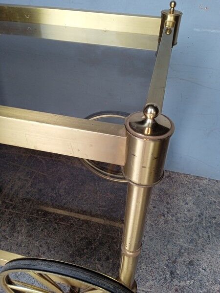 Serving rolling table golden aluminum ep 1970 vintage