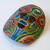Mexican mask in colored terracotta, 1970s, Mexican