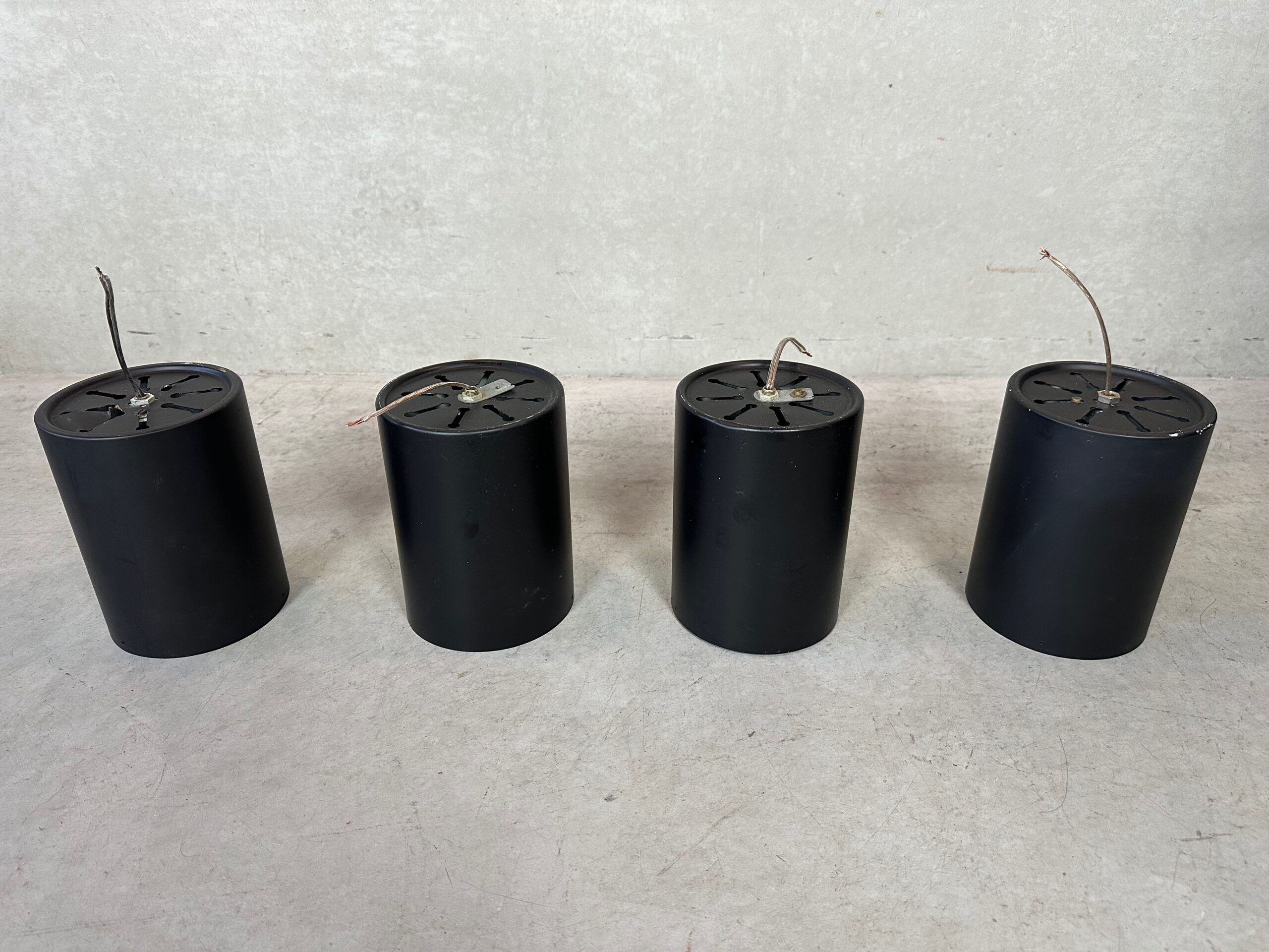 4x vintage RAAK cylinders flush mount lamps