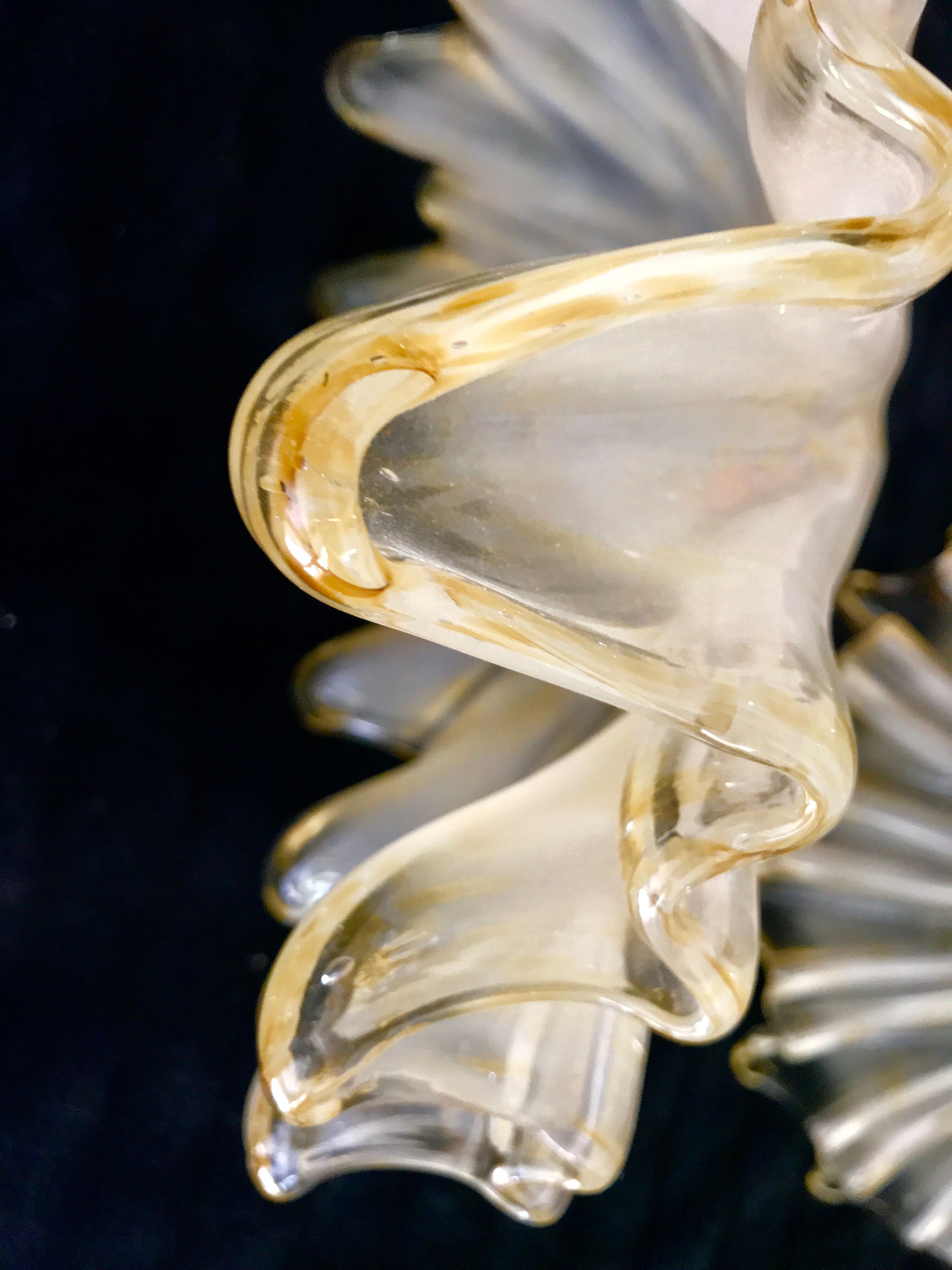 Mazzega gold amber pair of wall light