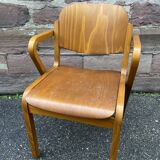 vintage Scandinavian wooden office armchair