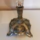 Art Deco vase in the shape of a chalice made of silver-plated metal and cut glass.