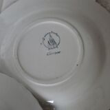 5 Vintage earthenware soup plates from L'Amandinoise, Duck model with leaf border...