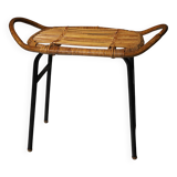 Mid century rattan stool by alan fuchs, uluv, 1960´s, czechoslovakia